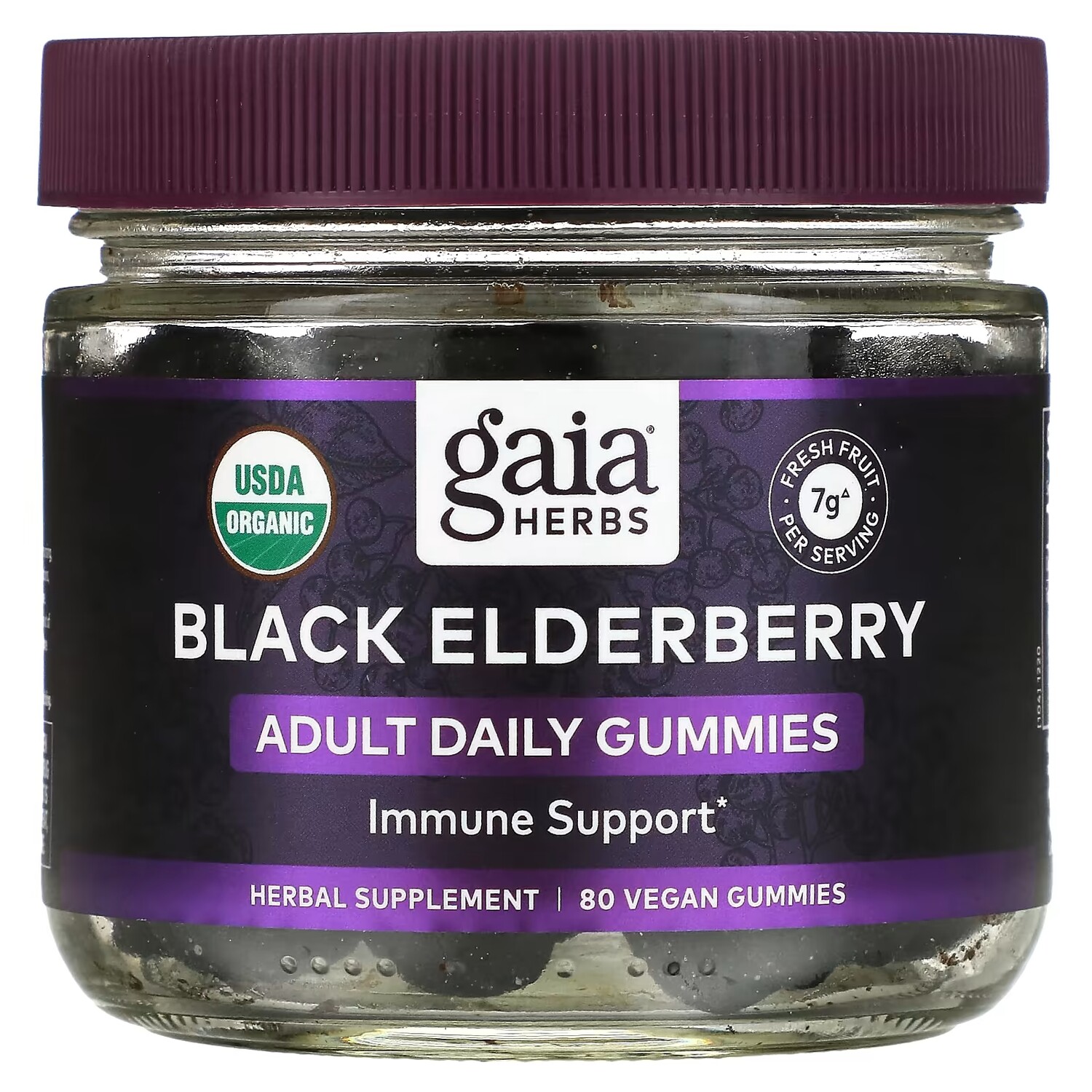 

Gaia Herbs Черная бузина для поддержки иммунитета, жевательные конфеты для взрослых, ежедневные, 80 веганских жевательных конфет