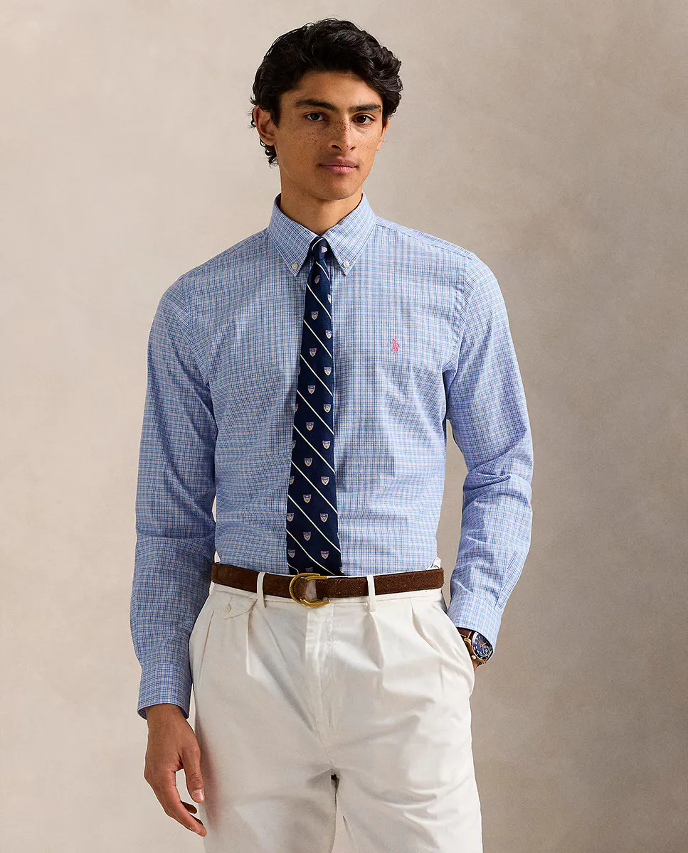 

Мужская хлопковая рубашка Regular fit Polo Ralph Lauren, светло-голубой