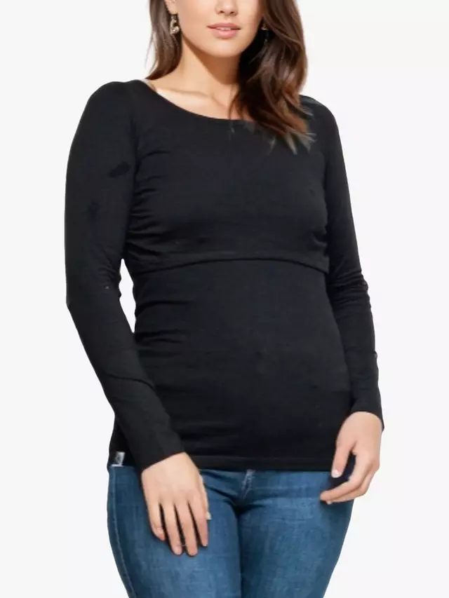 

Топ Bshirt Organic Cotton Blend Maternity Nursing, черный