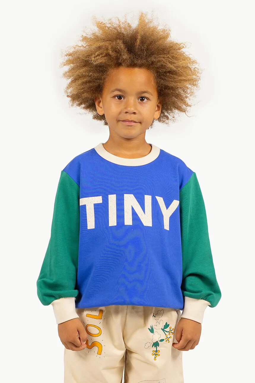 

Детская хлопковая толстовка COLOR BLOCK SWEATSHIRT Tinycottons, синий