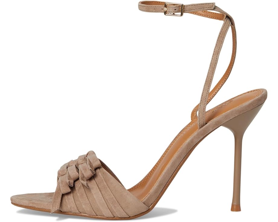 Женские босоножки Steve Madden Porsha замшевые на каблуке, бежевый — фото 4
