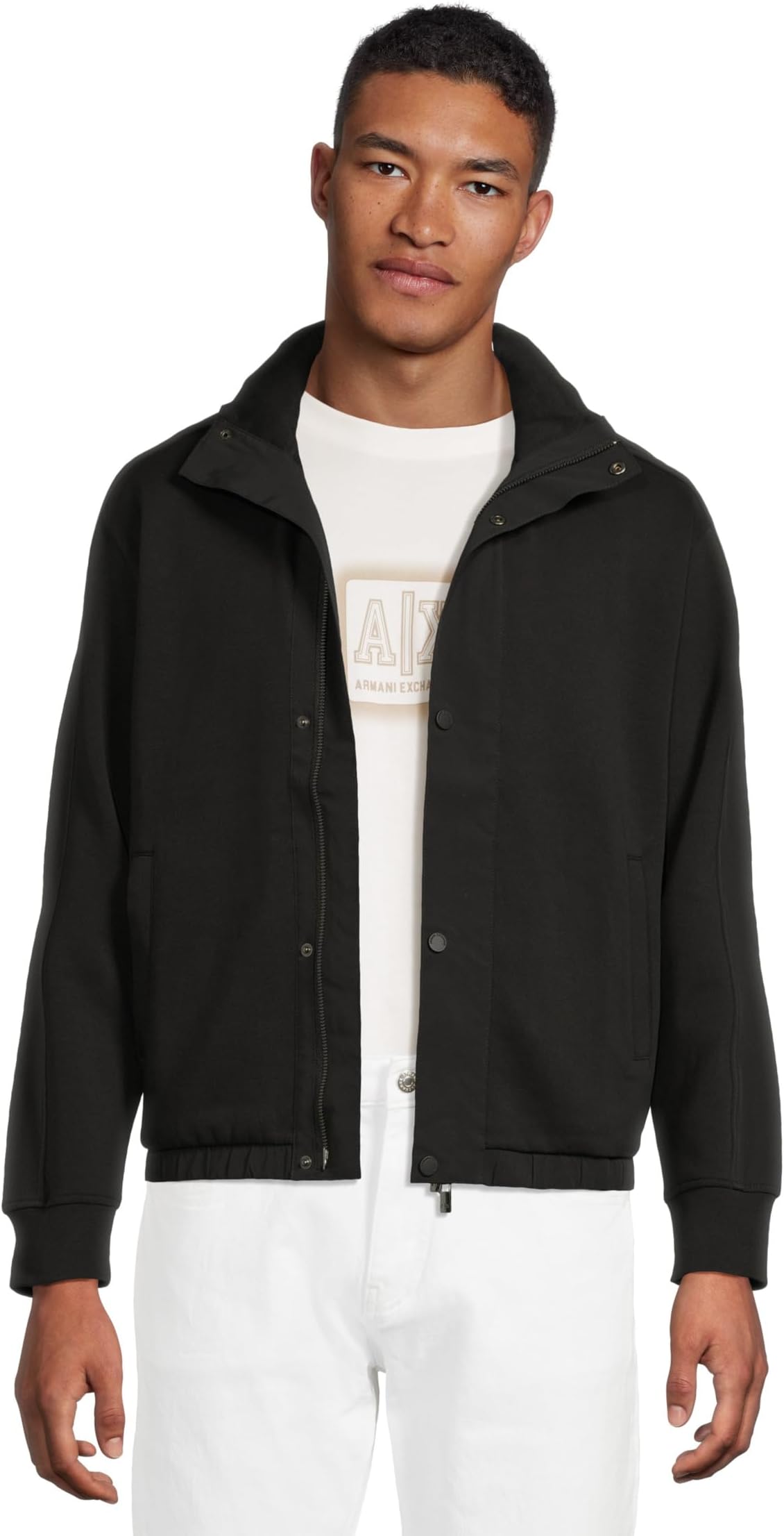 

Толстовка Armani Exchange Removable Hood Full Zip Sweatshirt, черный
