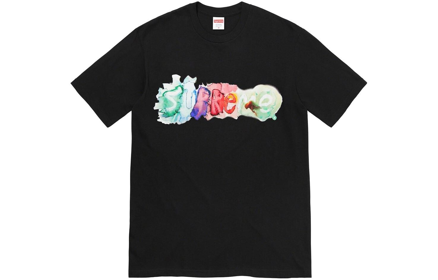 Футболка с акварелью белая Supreme, оливковый — фото 2