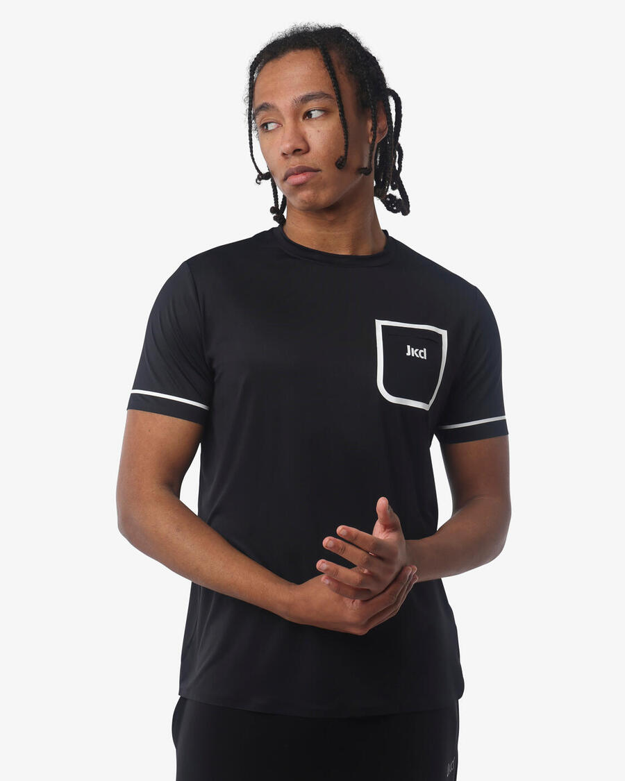 

JAKED Мужская черная синтетическая футболка для фитнеса