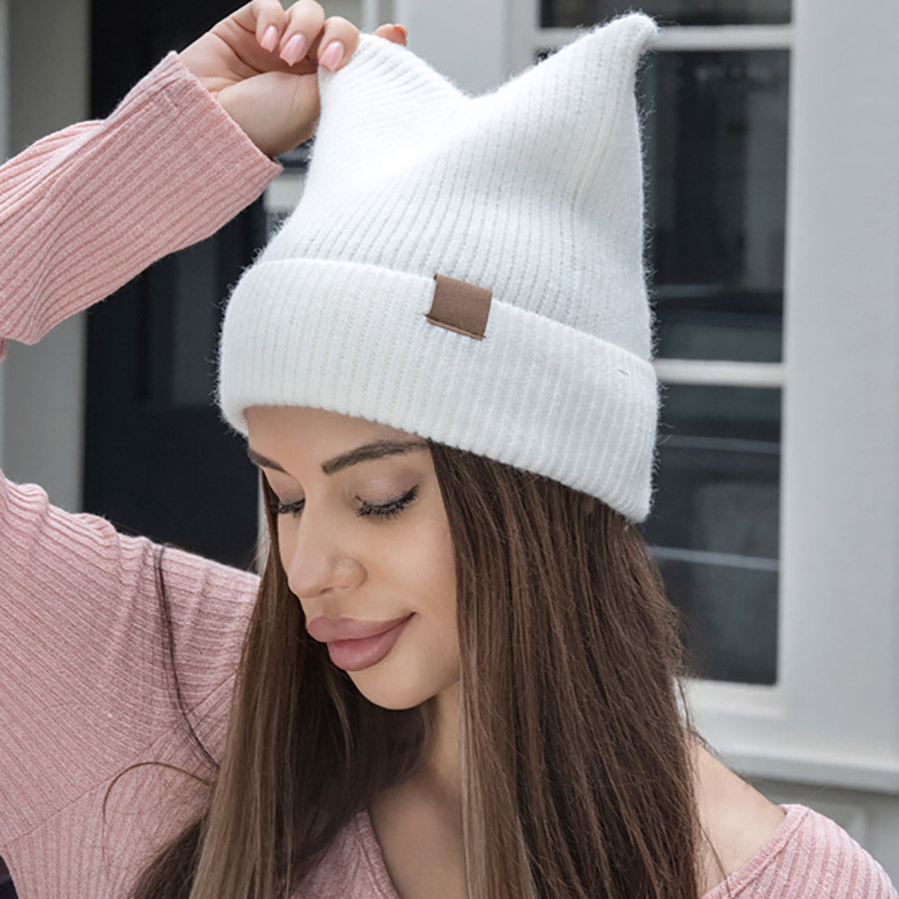 

Шапка с кошачьими ушками FASHNZFAB, айвори