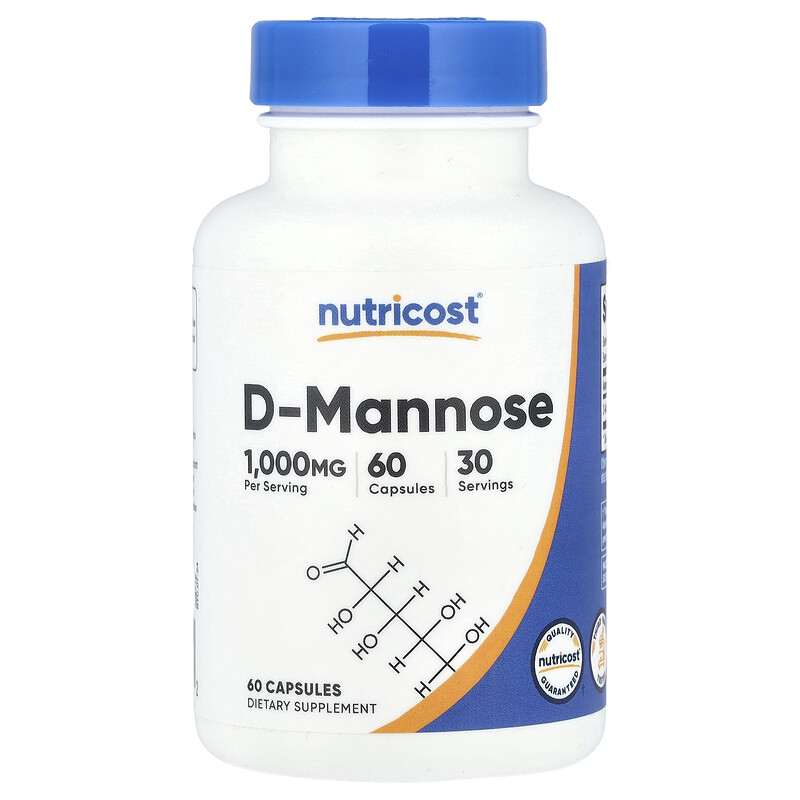 

Nutricost, D-манноза, 1000 мг, 60 капсул (500 мг на капсулу)