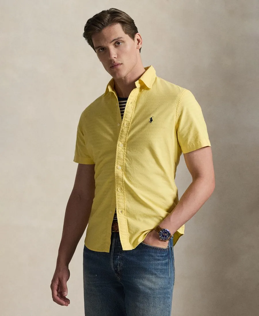 Мужская рубашка Оксфорд, окрашенная в готовом виде Polo Ralph Lauren, corn желтый