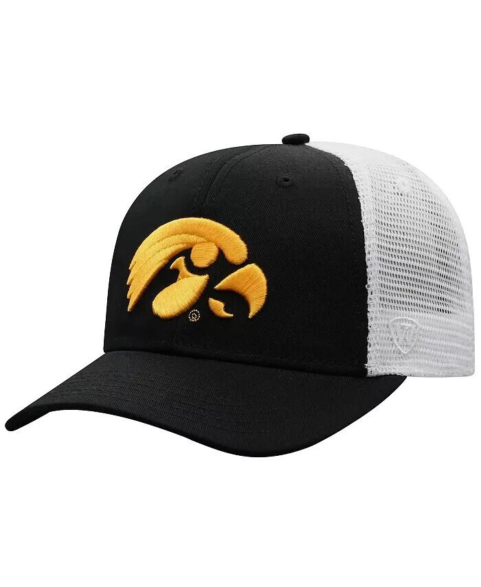 

Мужская черно-белая кепка Iowa Hawkeyes Trucker Snapback Top Of The World