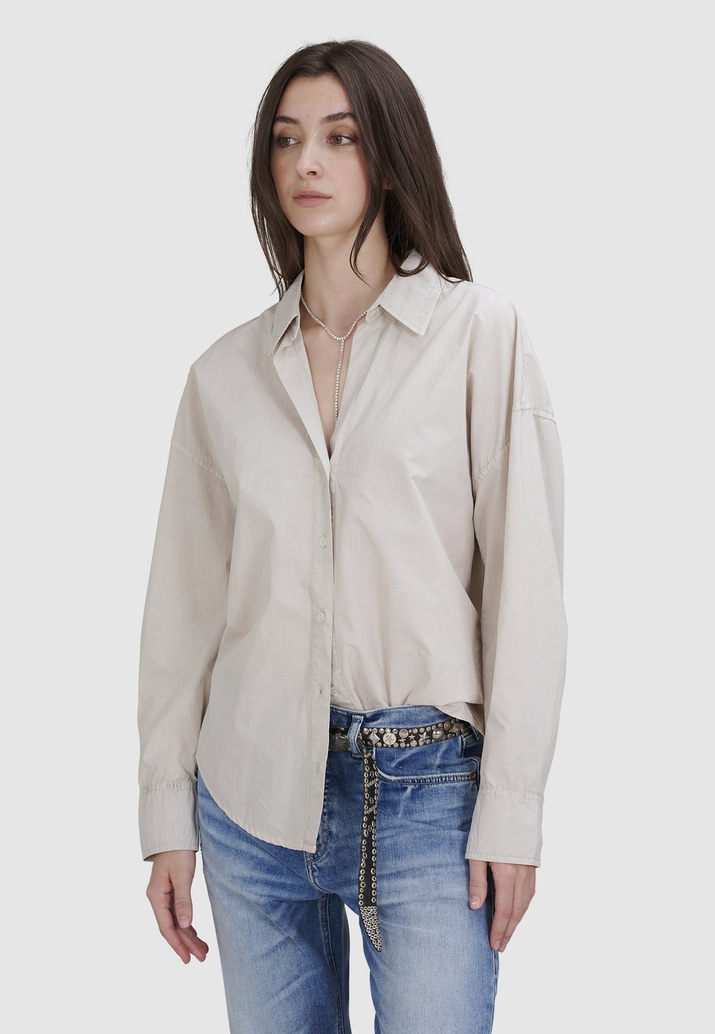 

Блузка на пуговицах DROP SHOULDER True Religion, бежевый