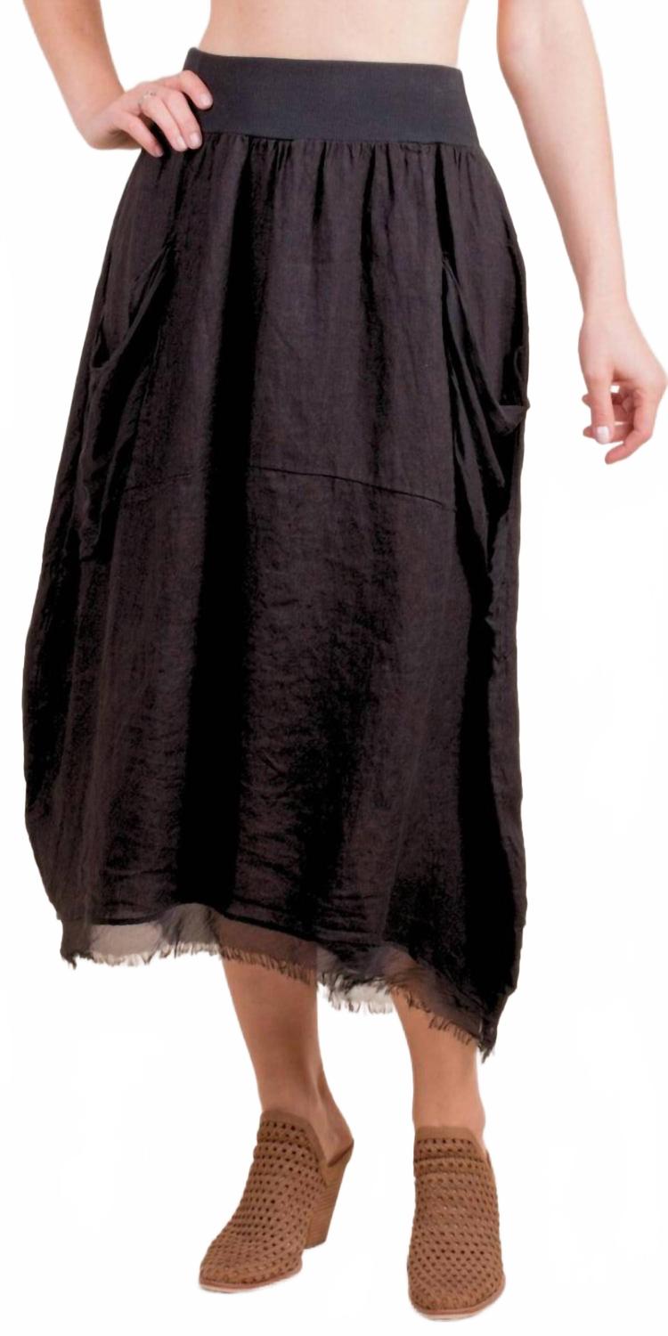 

Юбка миди из льна Cremona черного цвета Gigi Moda, черный