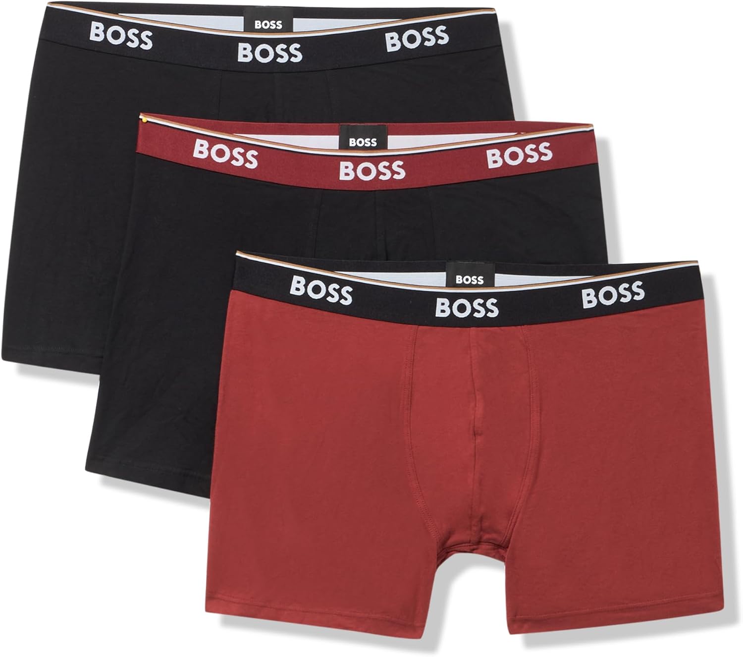 

Мужские боксеры-трусы BOSS из эластичного хлопка, 3 шт., Russet Brown Band/Black/Russet Brown