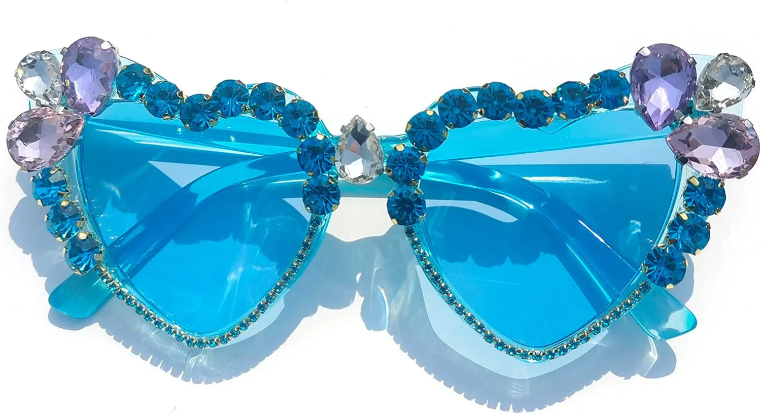 

Солнцезащитные очки Willochra в форме сердца со стразами, модные женские солнцезащитные очки с бриллиантовым блеском для вечеринки, хрустальные очки, Blue