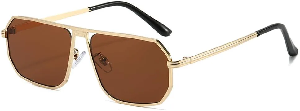 

Солнцезащитные очки UV400 с градиентной расцветкой в ​​стиле металлик для женщин и мужчин, для бега и занятий спортом на открытом воздухе UYPTK, Gold Tea