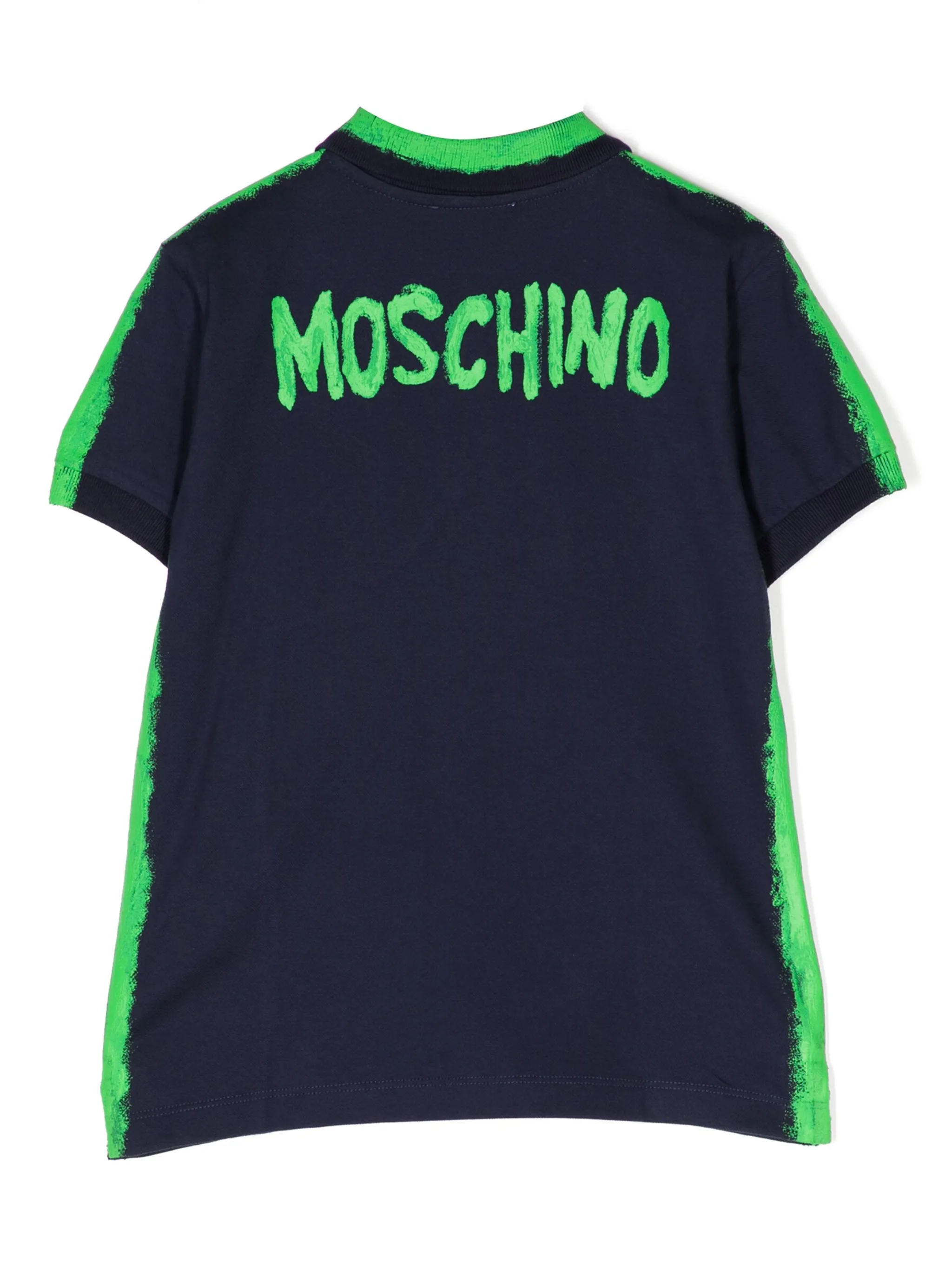 Рубашка поло с логотипом Moschino Kids, синий — фото 3
