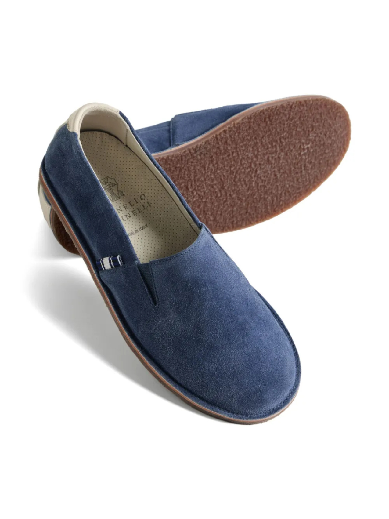 Детские замшевые лоферы Brunello Cucinelli Brunello Cucinelli Kids, синий — фото 4