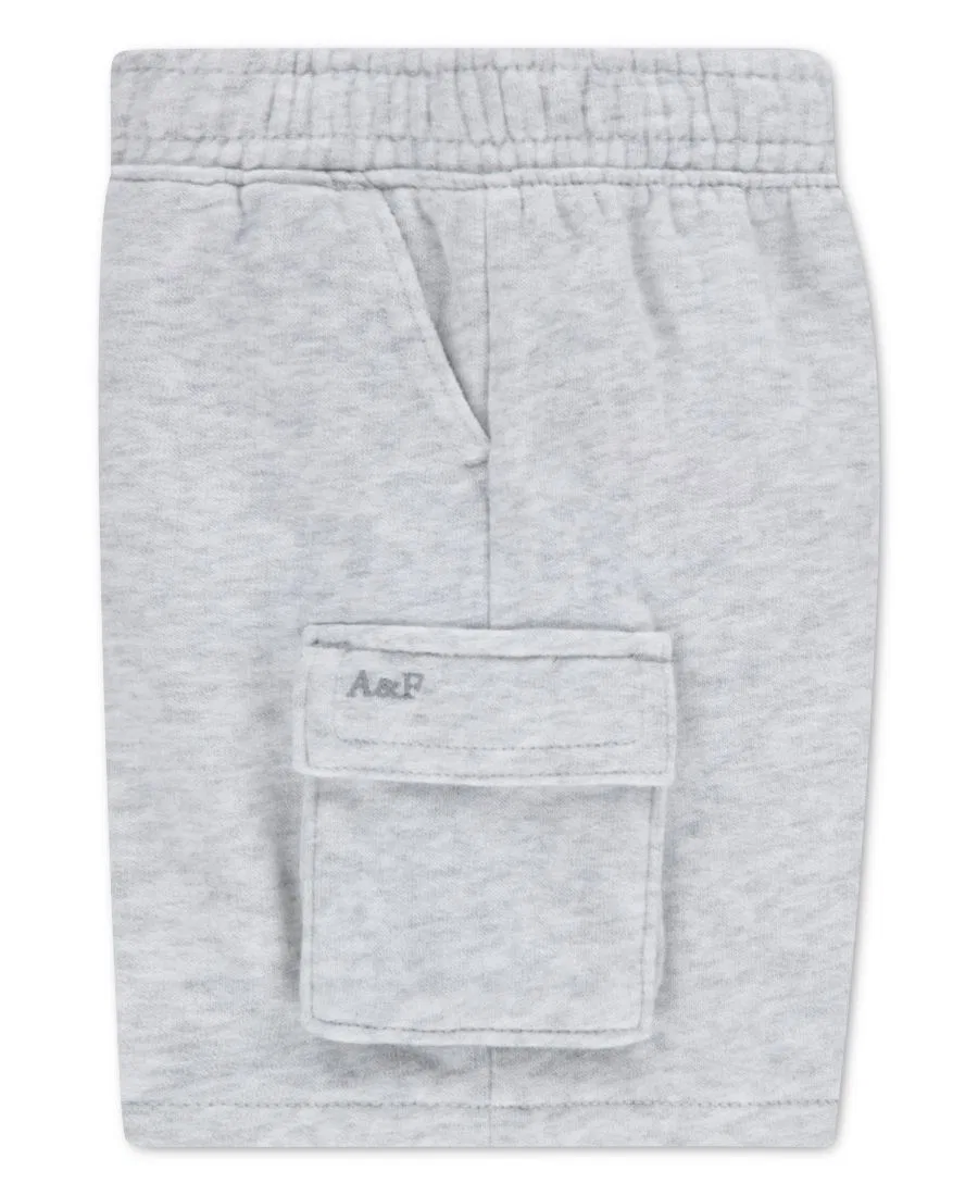 Детские флисовые шорты-карго для мальчиков Abercrombie Kids, серый — фото 3
