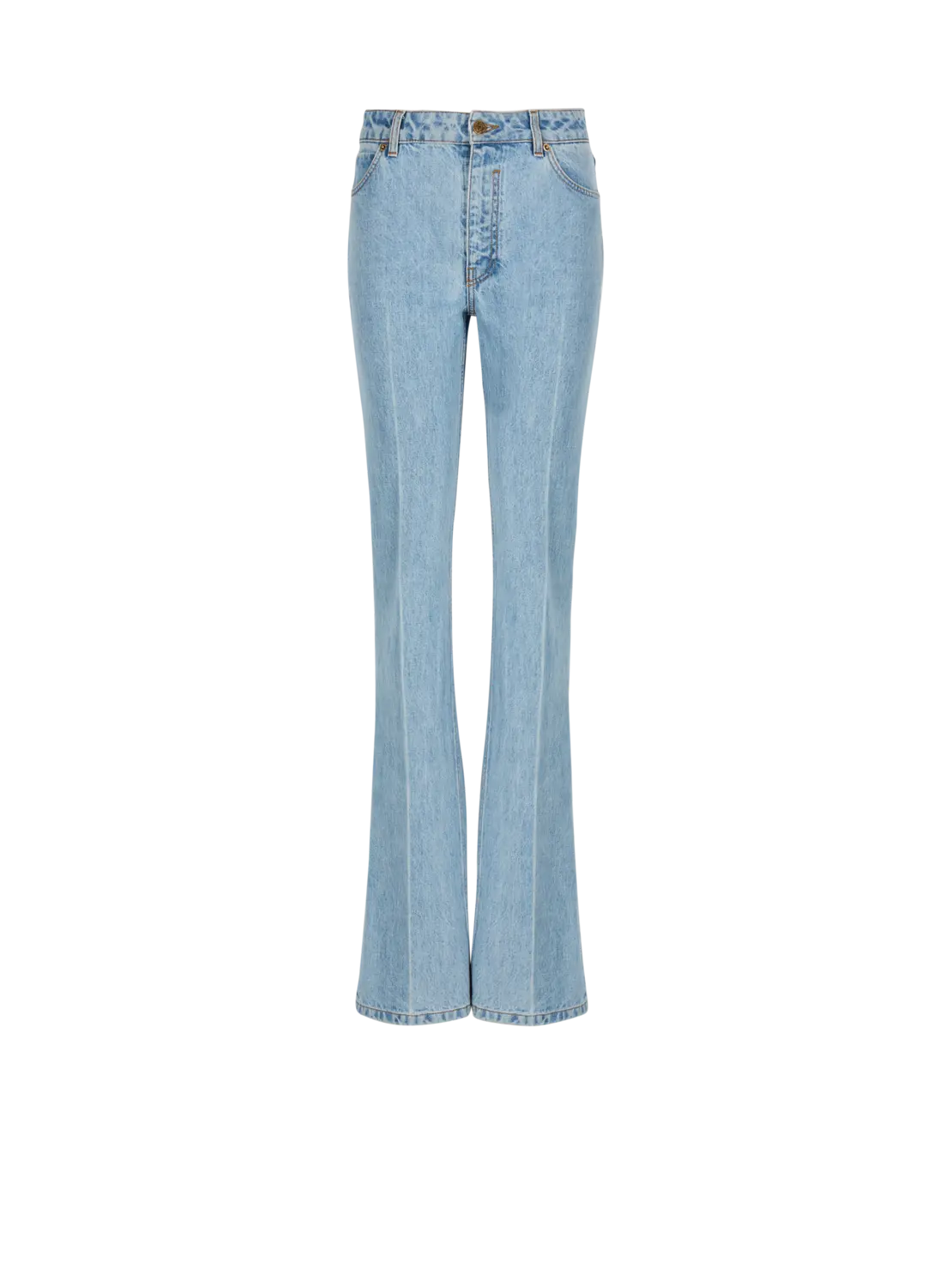 

Джинсы из денима с высокой талией Balmain, синий