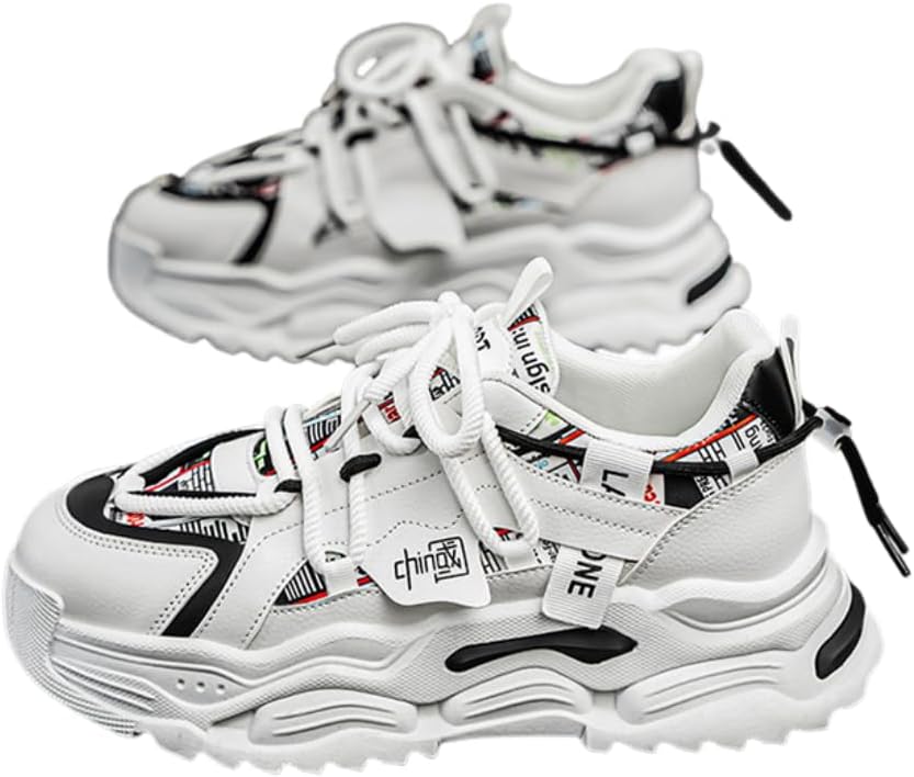 

Модные мужские кроссовки HCHCTRY, уличный стиль, удобная и износостойкая подошва, толстая подошва, обувь для скейтборда на все сезоны, белый