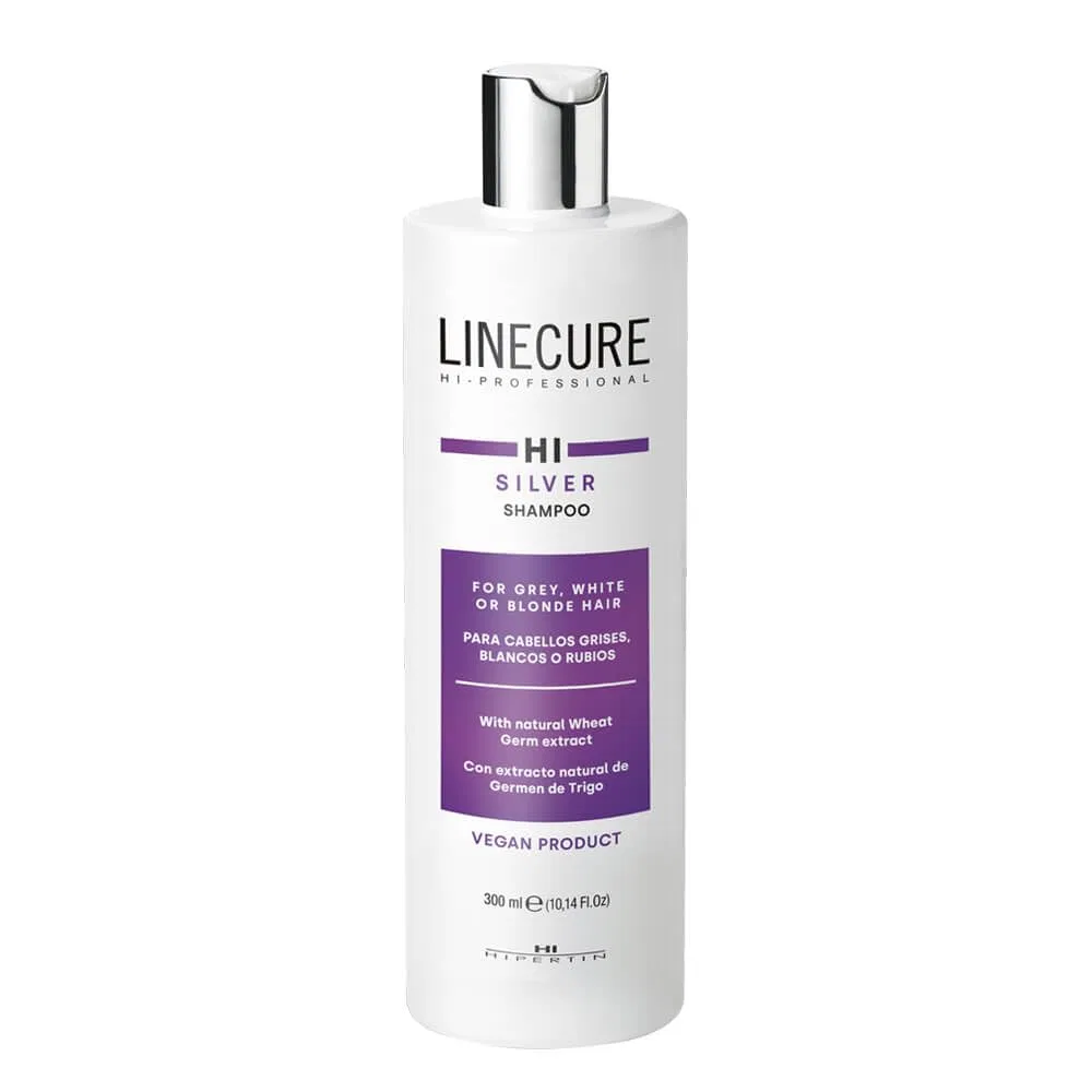 Веганский шампунь Hipertin Linecure Silver для белых, окрашенных и мелированных волос, 300 мл Hipertin