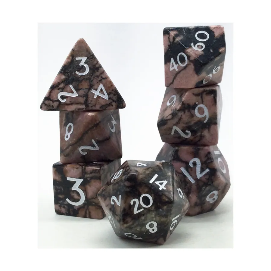 

Набор Poly - Родонит с белым (7), Semi Precious Stone Dice (Level Up Dice)