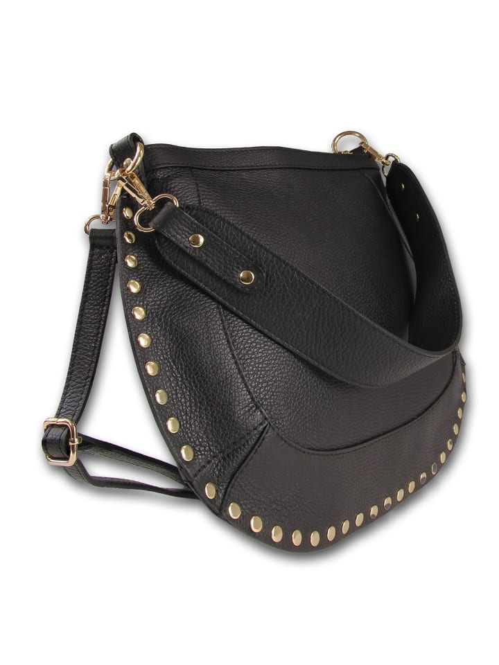 

Кожаная сумка через плечо, сумка Toscanto, черная, примерно 36 см