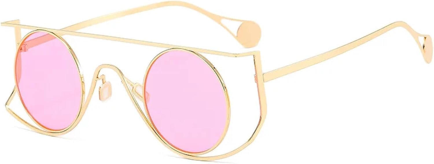 

Винтажные круглые солнцезащитные очки для мужчин, маленькая оправа, легкосплавные, женские, защита от УФ-излучения UV400, очки для вождения, стиль стимпанк VVTWSSW, C7gold-pink