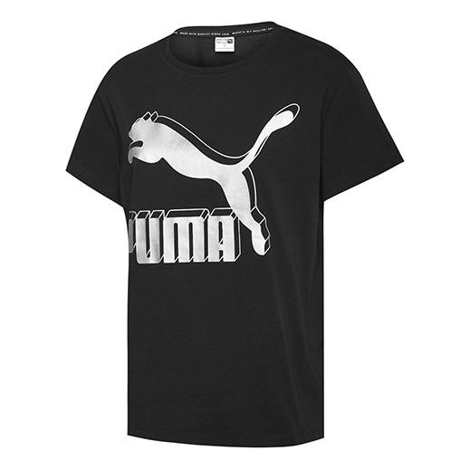 

Футболка classics logo tee large logo short sleeve black Puma, черный