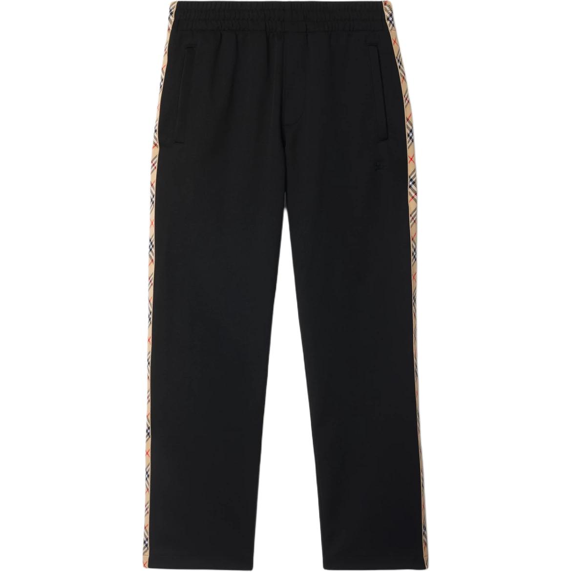 

Винтажные брюки Track с клетчатой отделкой Burberry, черный