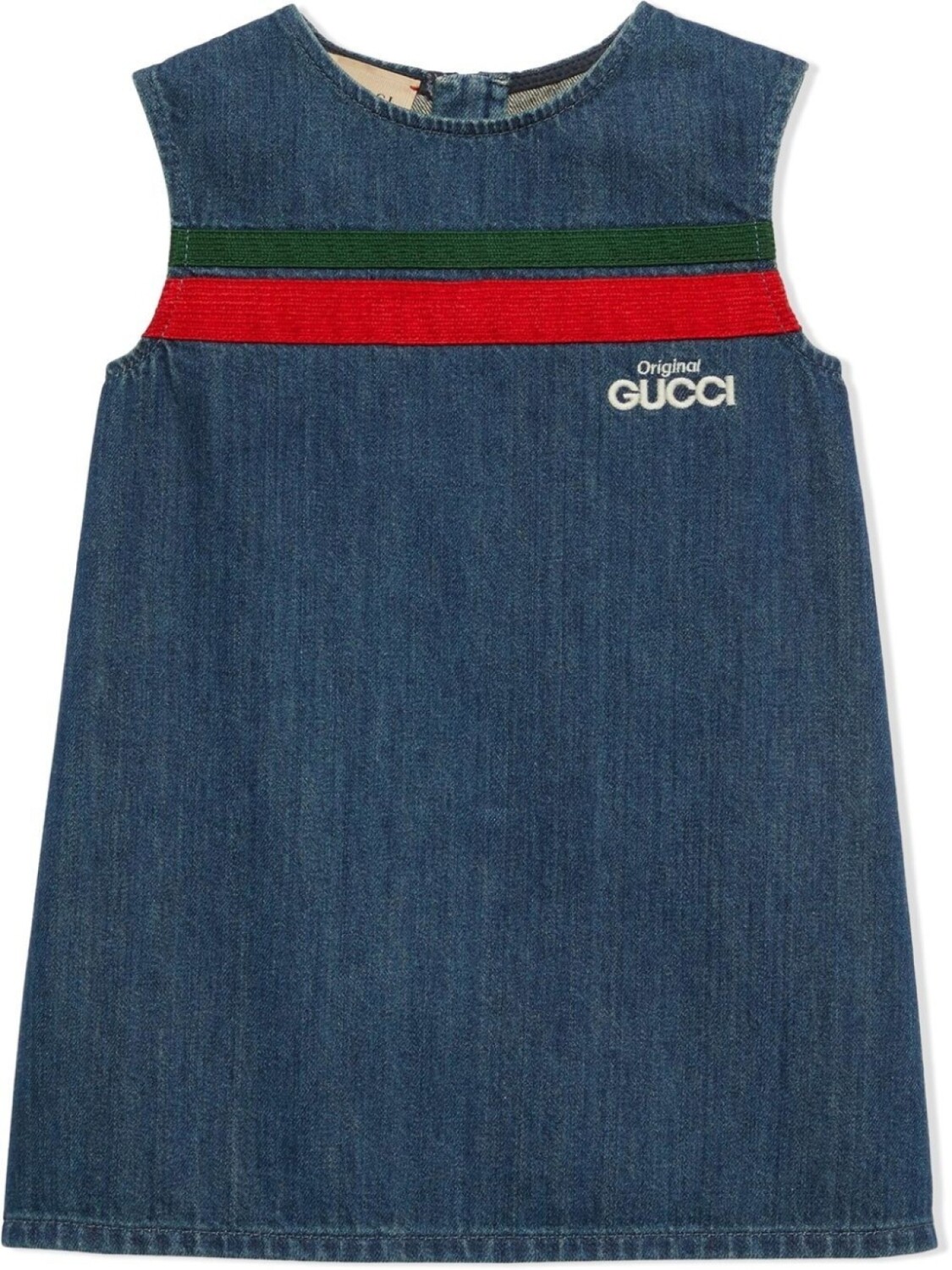 

Gucci Kids джинсовое платье с отделкой Original Gucci Web, синий