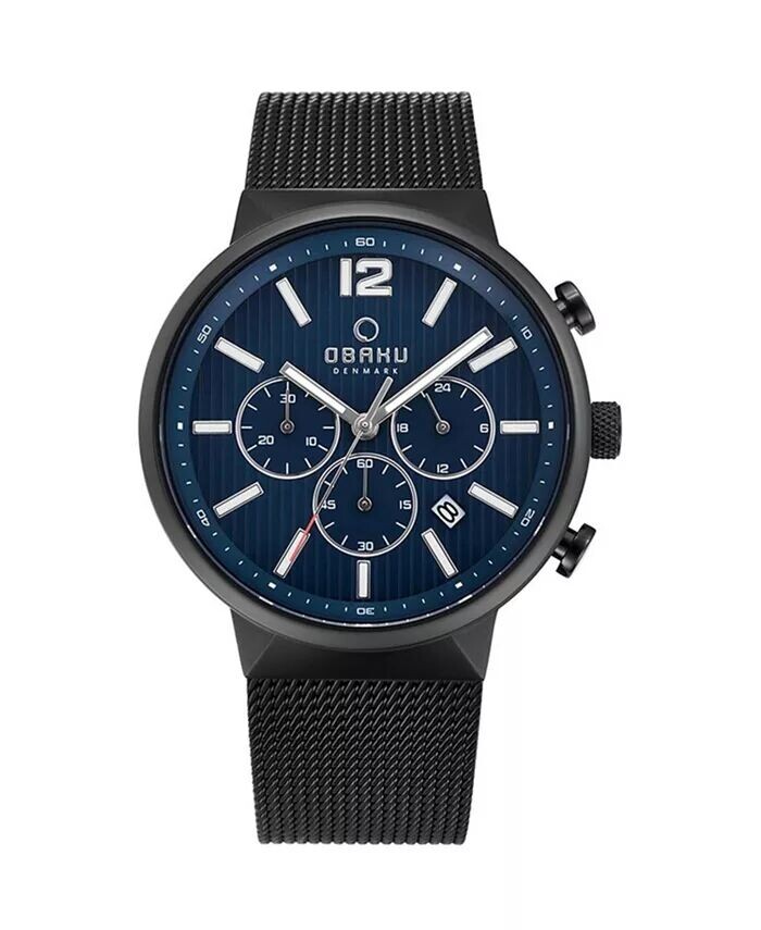 

Мужские классические часы с синим циферблатом - V180GCBLMB Obaku, синий
