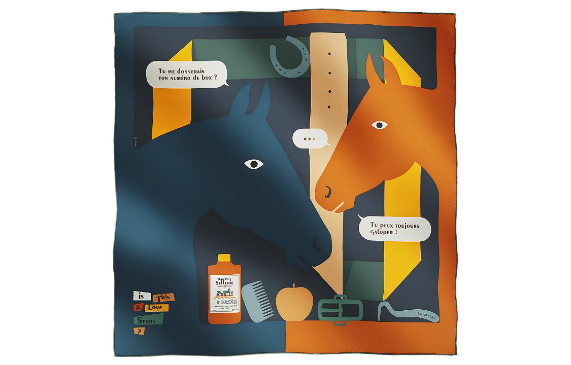 

HERMES Шёлковый шарф женский коричневый, Brown