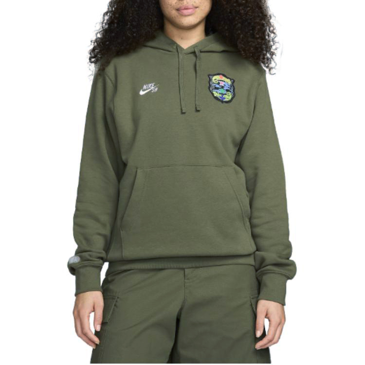 SB Fleece Pullover Hoodie Nike, оливковый — фото 4
