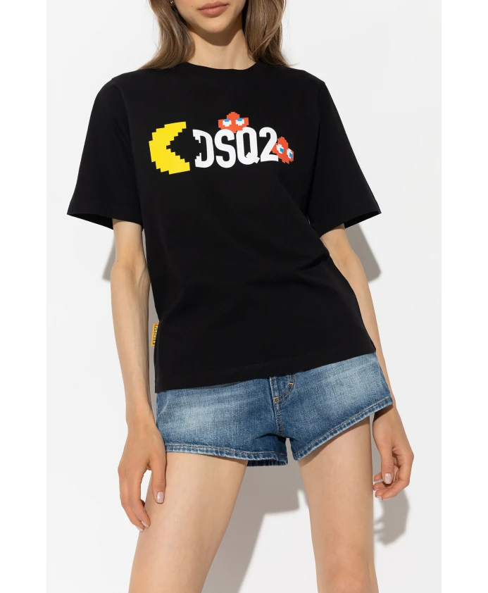 Черная футболка с круглым вырезом Dsquared2, черный — фото 3