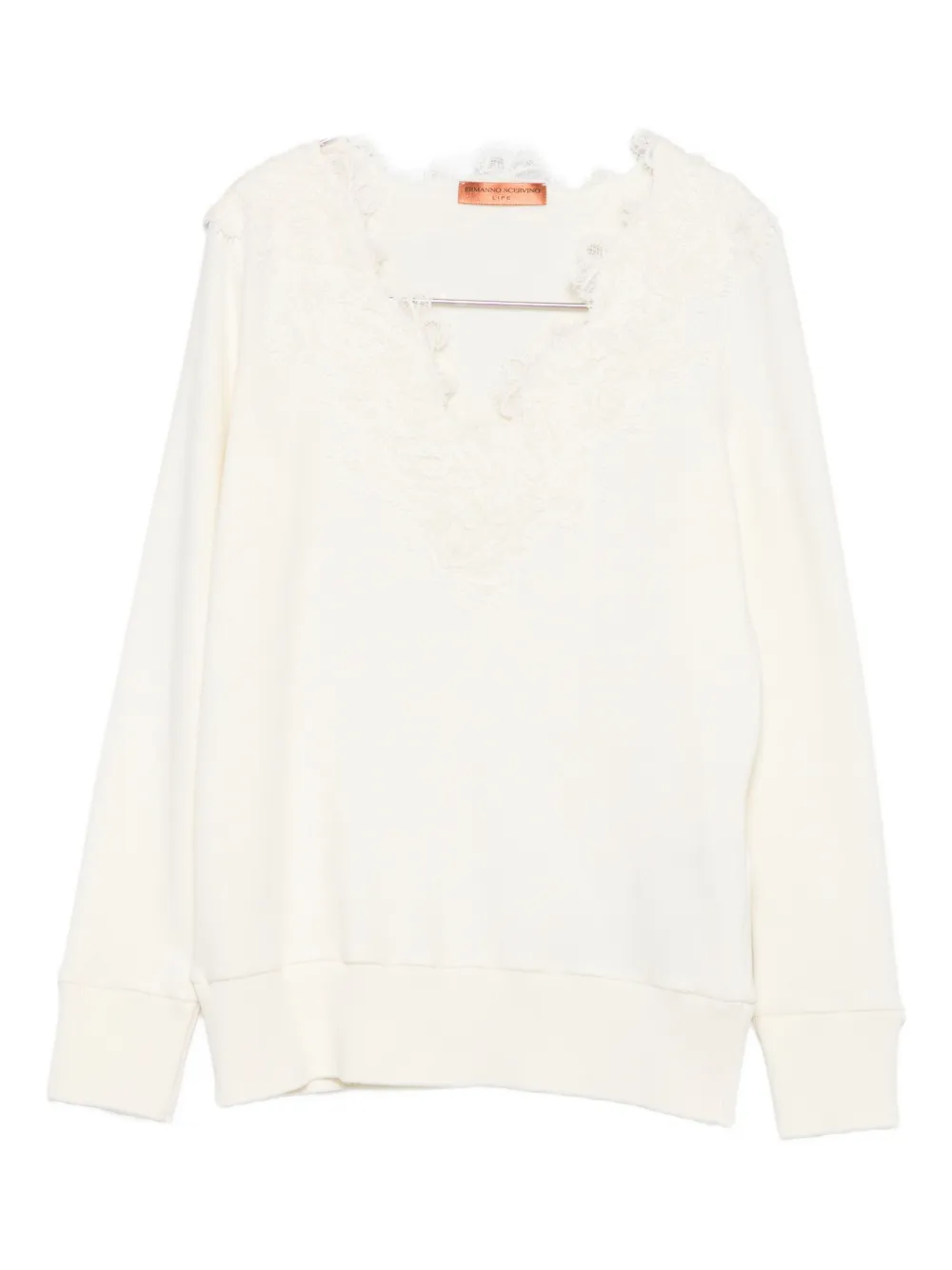 

Свитер с кружевным декором Ermanno Scervino, белый