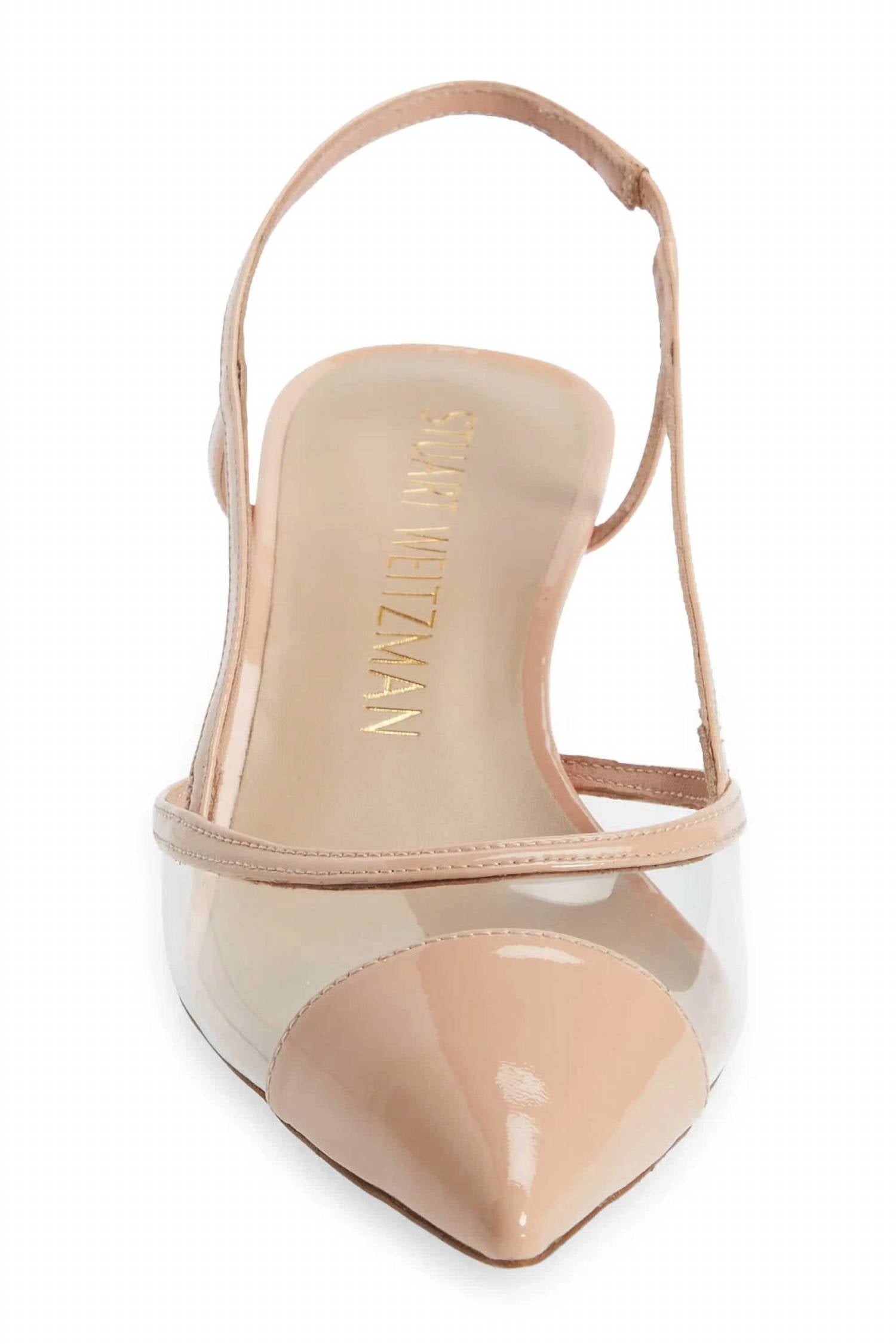 Женские туфли-лодочки Mondrian Slingback 50 мм в цвете Adobe/прозрачный Stuart Weitzman, Adobe/Clear — фото 4