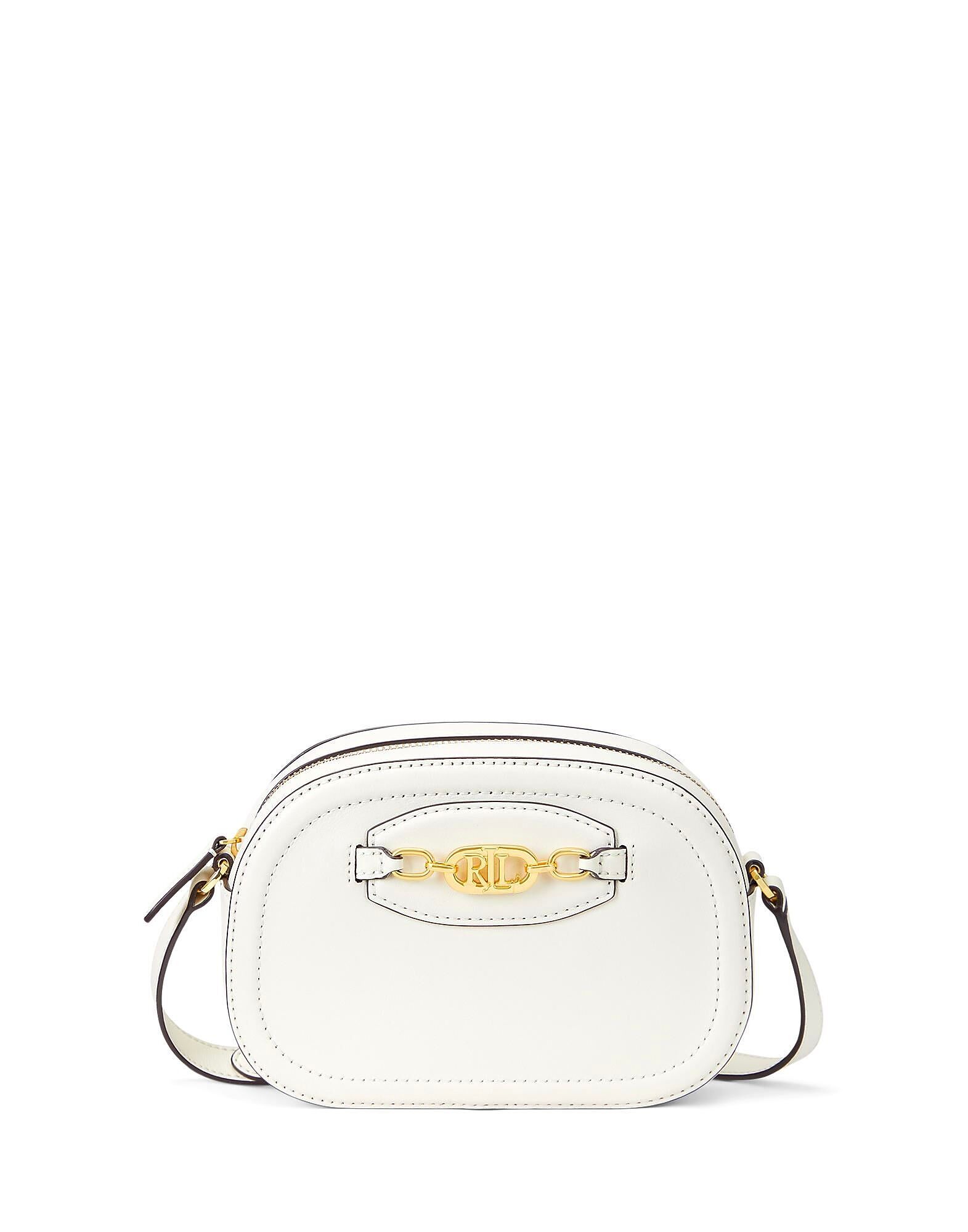 

Сумка через плечо Leather Medium Jordynn Crossbody Bag Ralph Lauren, айвори