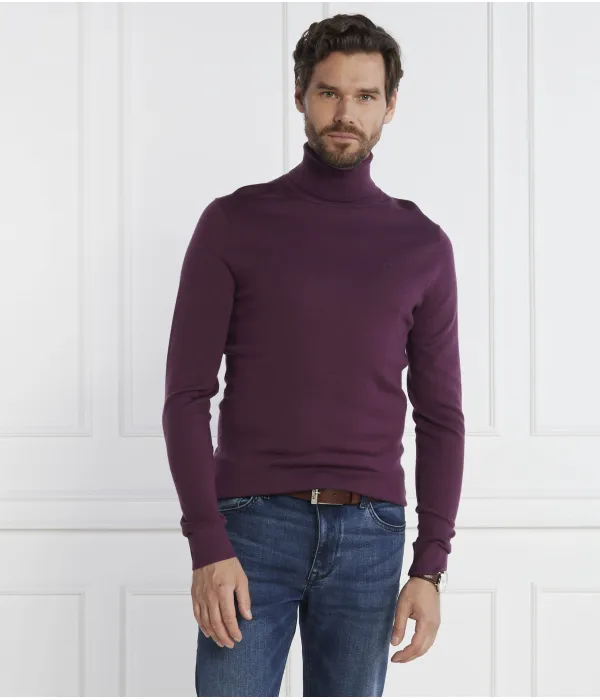 Wełniany водолазка Slim fit Calvin Klein, фиолетовый — фото 3