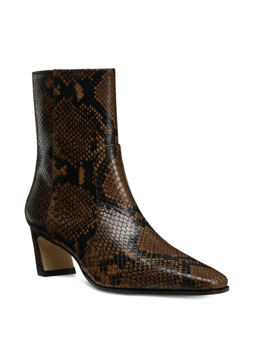 Ботинки Stassi с эффектом змеиной кожи, каблук 50 мм Stuart Weitzman, коричневый — фото 2