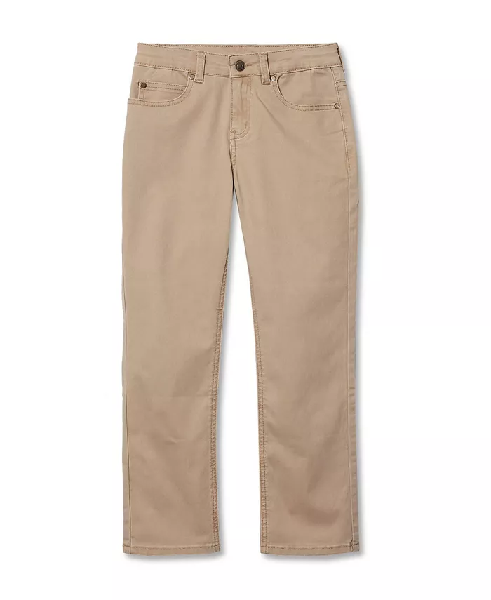 

Брюки для мальчиков Iron Knee Twill с пятью карманами Lands' End, коричневый/бежевый