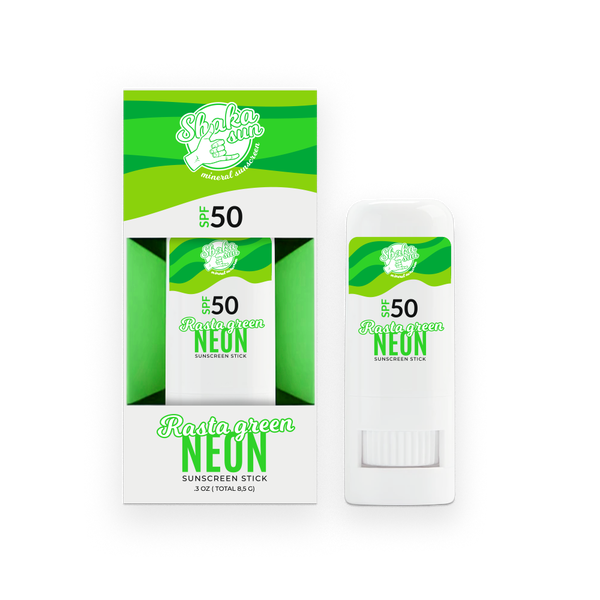 

Солнцезащитный карандаш spf50+ на основе цинка зеленый, 8,5 г Shaka Sun Rasta green