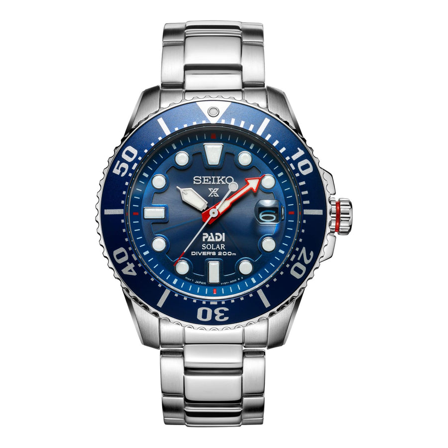 

Часы Men's SEIKO 200m Casual Blue PADI Crossover Warrior Solar Energy Watch, синий