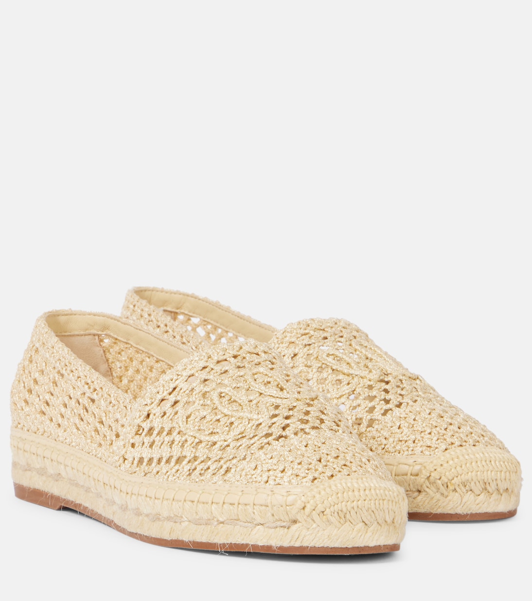Испанские эспадрильи с логотипом Isla вязаные крючком Chloé, Natural Brown