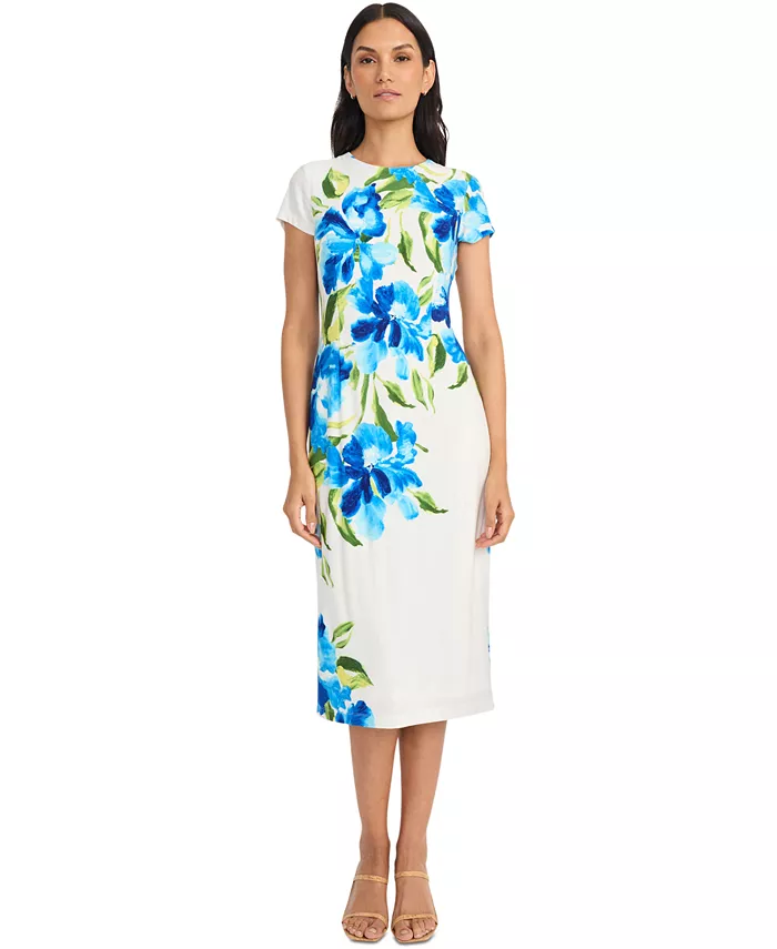 

Женское платье миди с короткими рукавами Maggy London, синий