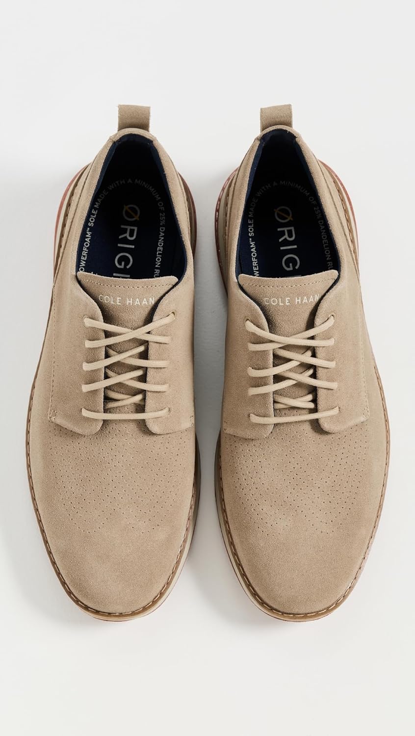 Мужские кроссовки Cole Haan Originalgrant Energyweave с перфорированным гладким носком, Ch Birch Suede/Picante/Ancient Scroll — фото 4