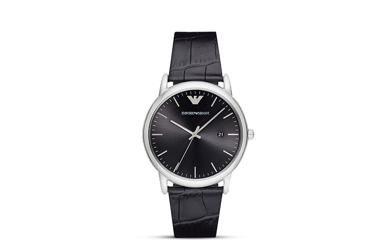 

Наручные часы из коллекции Darth Vader с кварцевым механизмом, натуральный кожаный ремешок, черный циферблат, мужские часы EMPORIO ARMANI