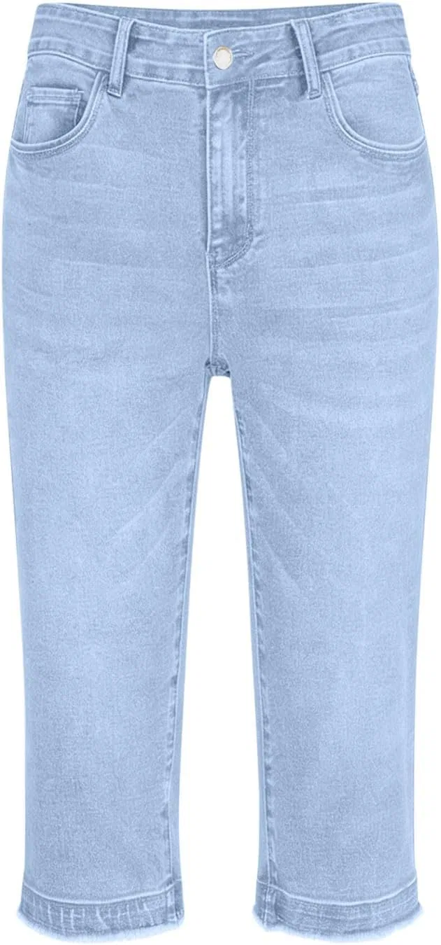 Джинсы капри stretch, Light Blue — фото 4
