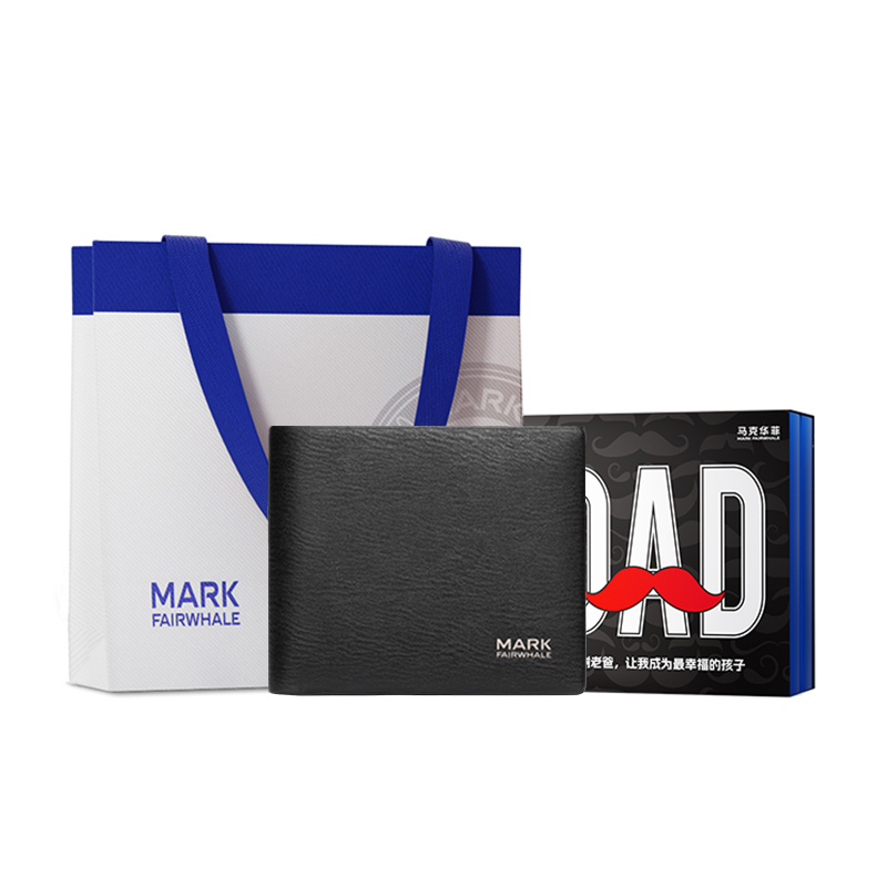 

FAIRWHALE Кожаный кошелек из натуральной кожи Top Grain Cow Leather Regular Men's Black, Black-Father's Day Box