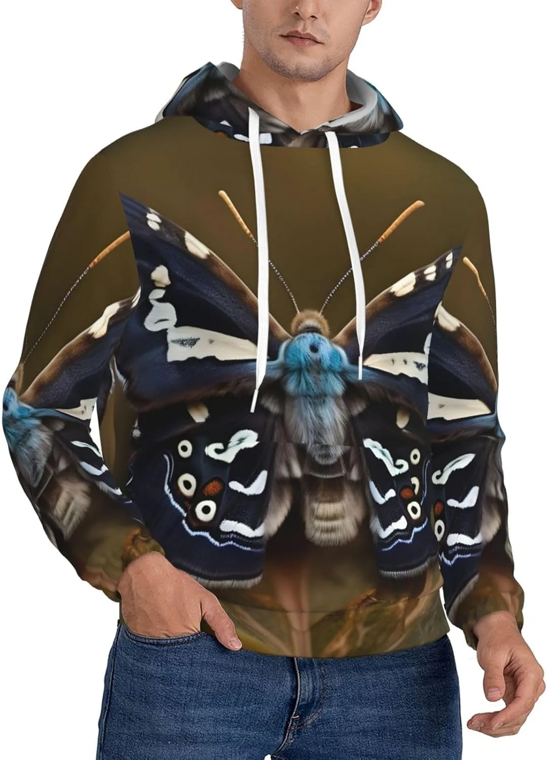 

Толстовка с капюшоном и принтом "Крылья мотылька" DUWAA