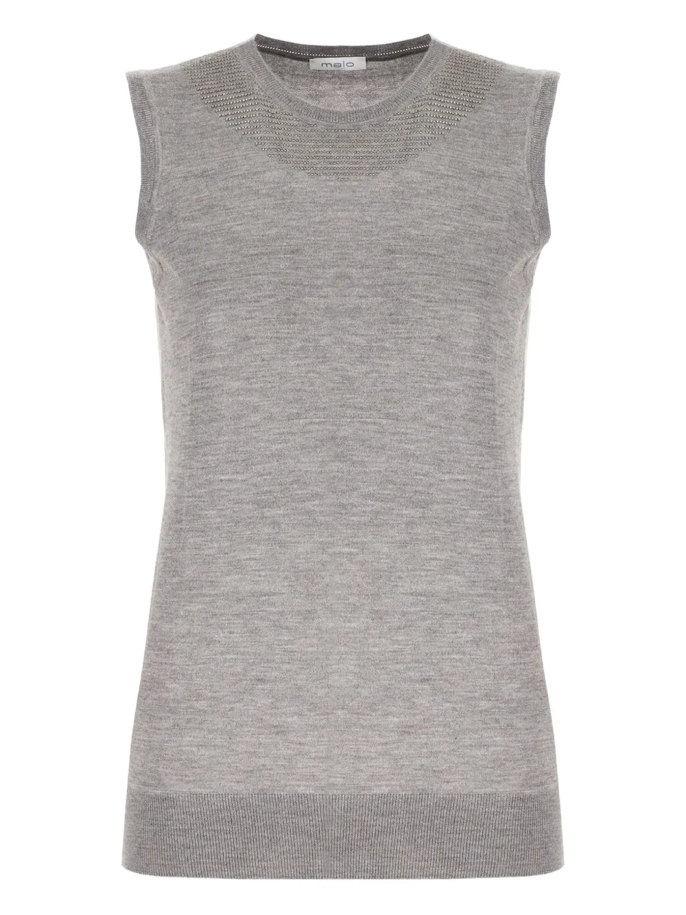 

Трикотажный топ, украшенный стразами Malo, серый