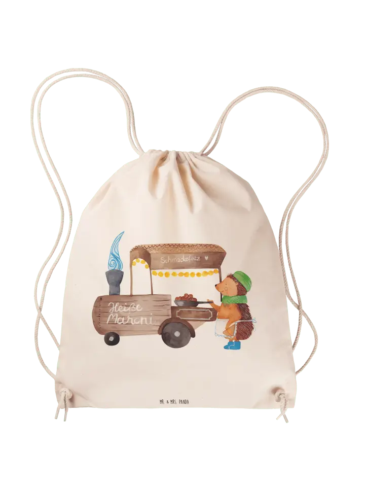 

Спортивная сумка Mr & Mrs Panda Sportbeutel Igel Maronen ohne Spruch, кремовый